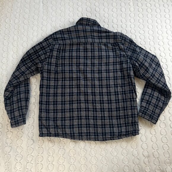 Boston Traders Shacket Men's XL Fleece Lined Plaid Winter Fall Navy Work Casual - Picture 2 of 8